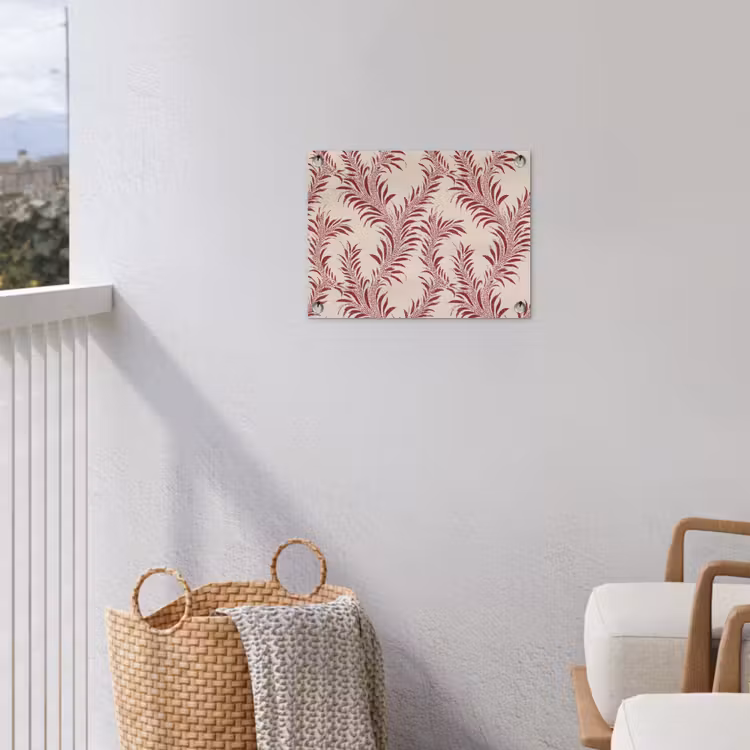 Bladeren - Linnen - Rood tuinposter los doek klein 239 -sfeer8