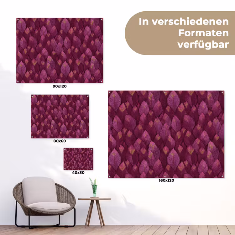 Bladeren - Patroon - Burgundy tuinposter los doek klein 239 -Xsfeer9_DE