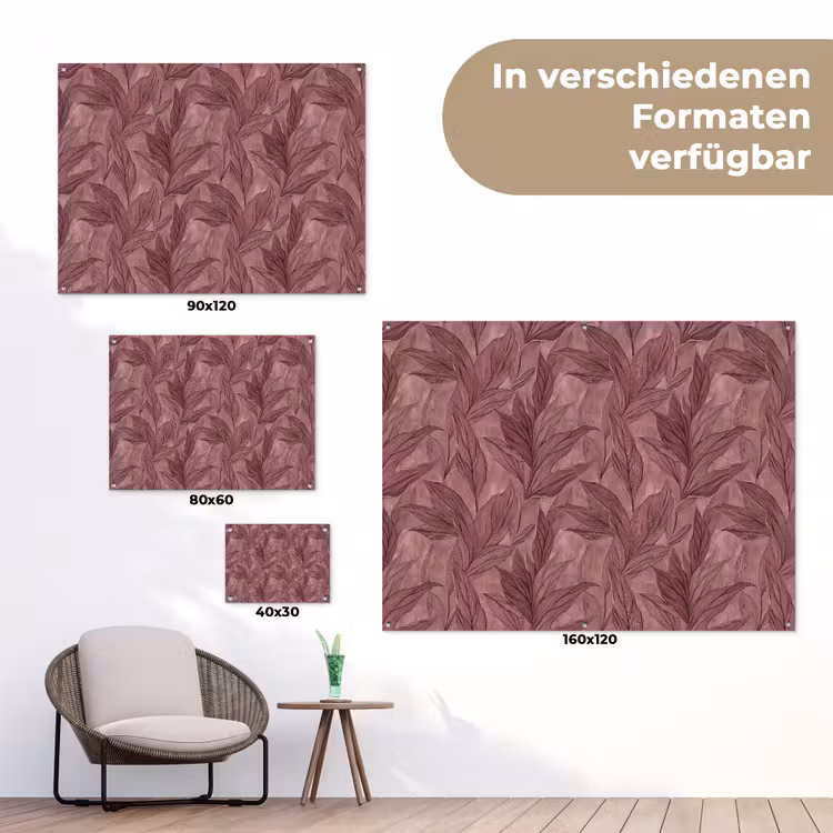 Bladeren - Patroon - Paars tuinposter los doek klein 239 -Xsfeer9_DE