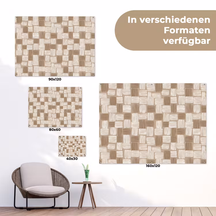 Blok - Patroon - Bruin tuinposter los doek klein 239 -Xsfeer9_DE