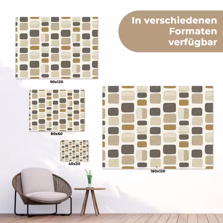 Blokken - Vintage - Grijs tuinposter los doek klein 239 -Xsfeer9_DE
