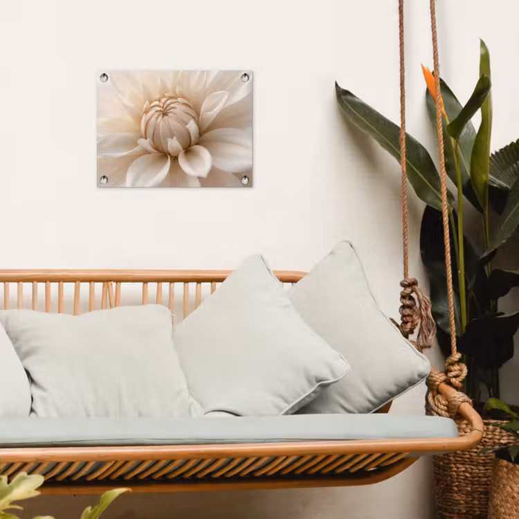 Bloem - Dahlia - Wit tuinposter los doek klein -sfeer7