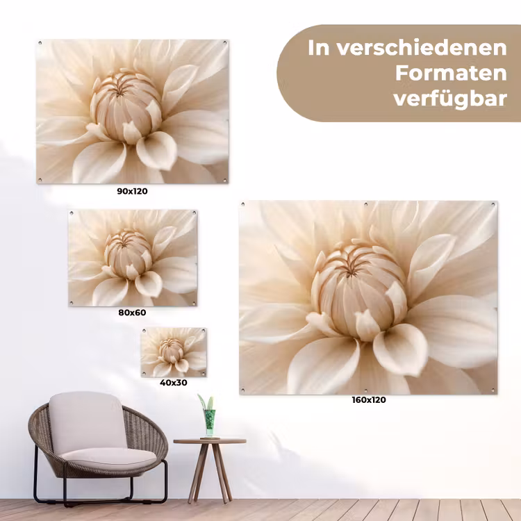 Bloem - Dahlia - Wit tuinposter los doek klein -Xsfeer9_DE