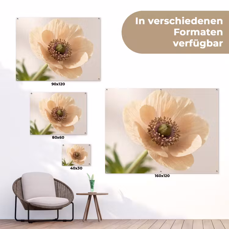 Bloem - Minimalistisch - Groen tuinposter los doek klein -Xsfeer9_DE