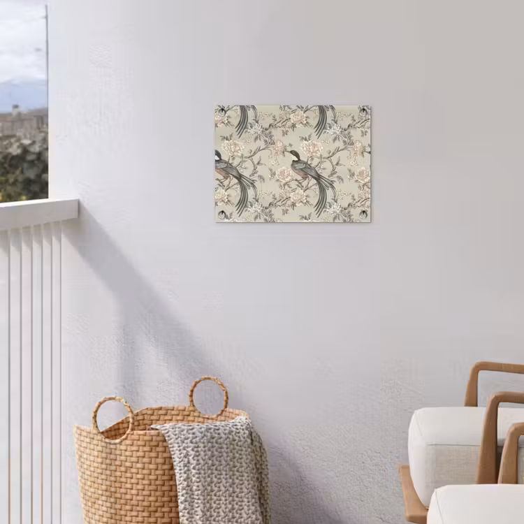 Bloem - Vogel - Kleurrijk tuinposter los doek klein 239 -sfeer8