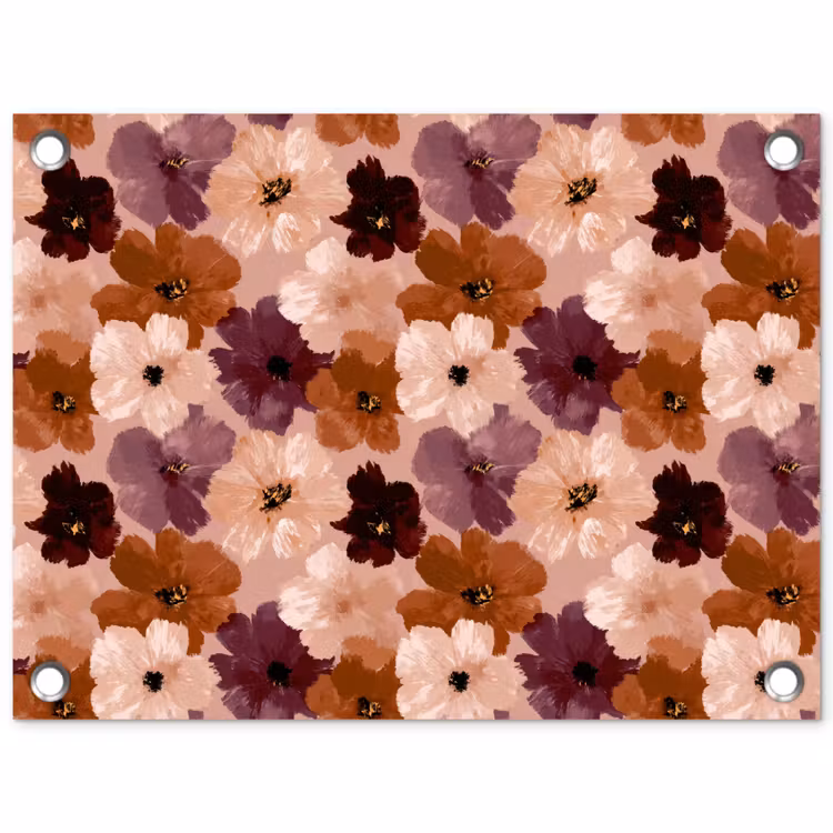Bloemen - Abstract - Aardetinten tuinposter los doek klein 239 -3d