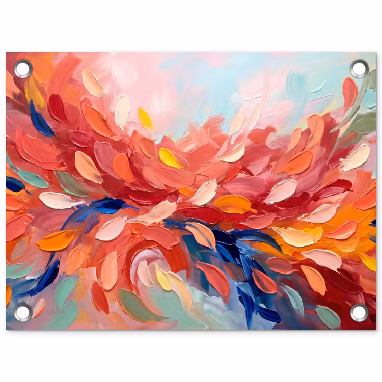 Bloemen - Abstract - Kunst - Modern tuinposter los doek klein -3d