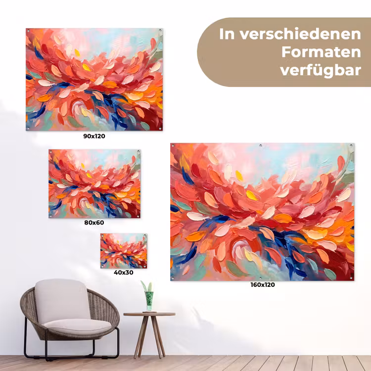Bloemen - Abstract - Kunst - Modern tuinposter los doek klein -Xsfeer9_DE