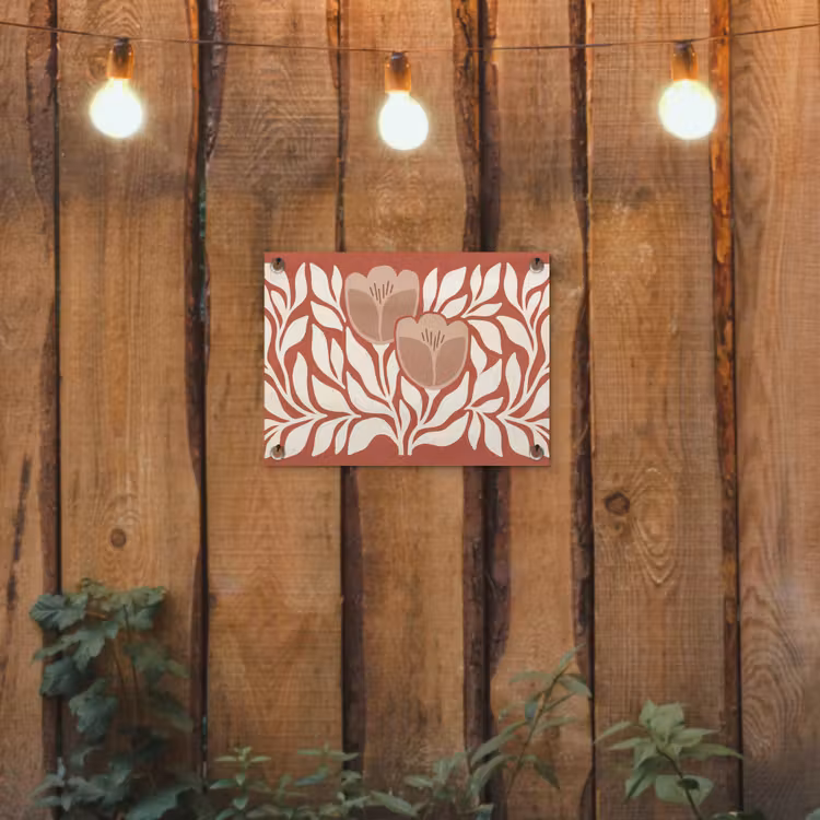 Bloemen - Abstract - Modern - Beige - Natuur tuinposter los doek klein -sfeer1