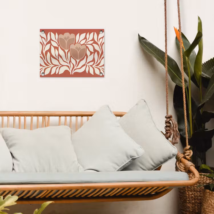Bloemen - Abstract - Modern - Beige - Natuur tuinposter los doek klein -sfeer7