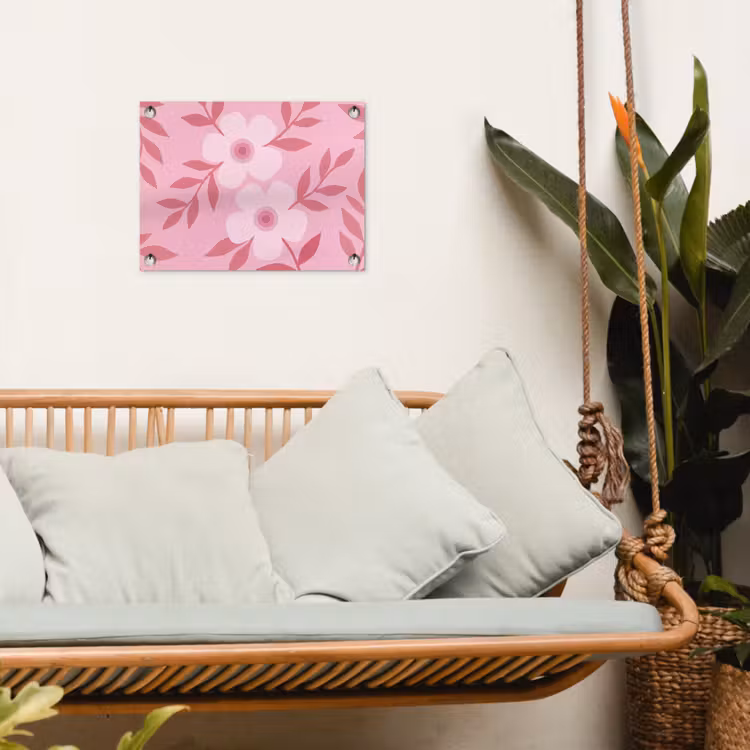 Bloemen - Abstract - Modern - Roze - Natuur tuinposter los doek klein -sfeer7