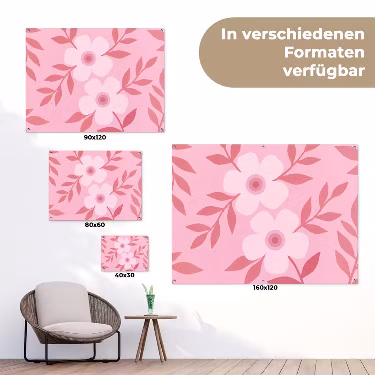 Bloemen - Abstract - Modern - Roze - Natuur tuinposter los doek klein -Xsfeer9_DE
