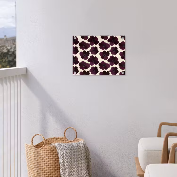 Bloemen - Aquarel - Paars tuinposter los doek klein 239 -sfeer8