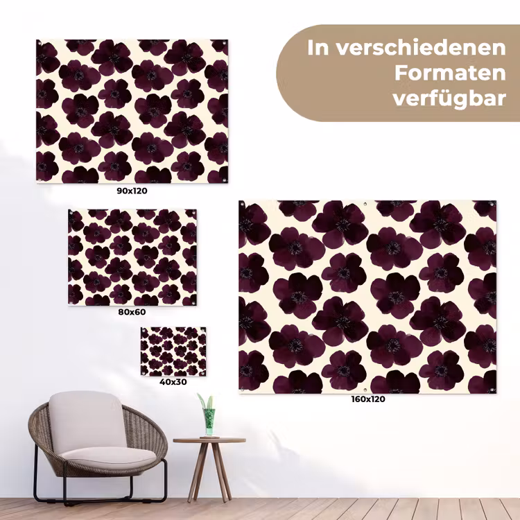 Bloemen - Aquarel - Paars tuinposter los doek klein 239 -Xsfeer9_DE