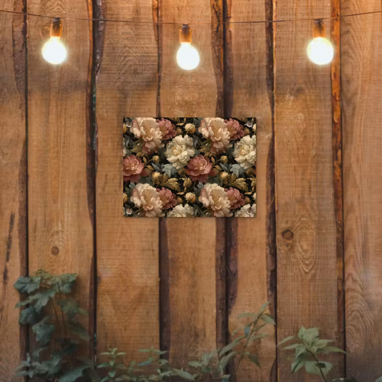 Bloemen - Barok - Patroon - Roze - Crème tuinposter los doek klein 239 -sfeer1