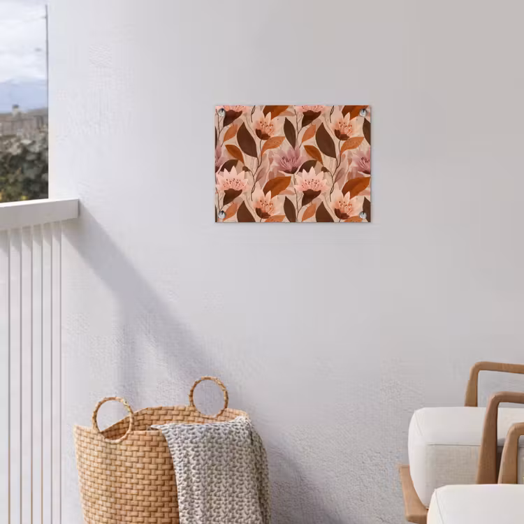 Bloemen - Bladeren - Bruin tuinposter los doek klein 239 -sfeer8