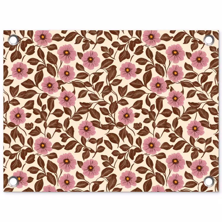 Bloemen - Bladeren - Kleurrijk tuinposter los doek klein 239 -3d