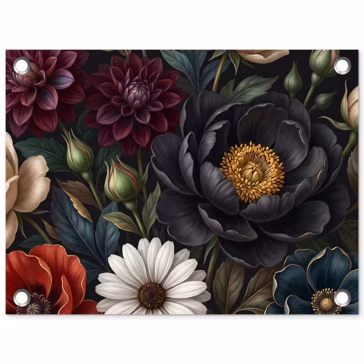 Bloemen - Boeket - Natuur - Klassiek - Weelderig tuinposter los doek klein -3d