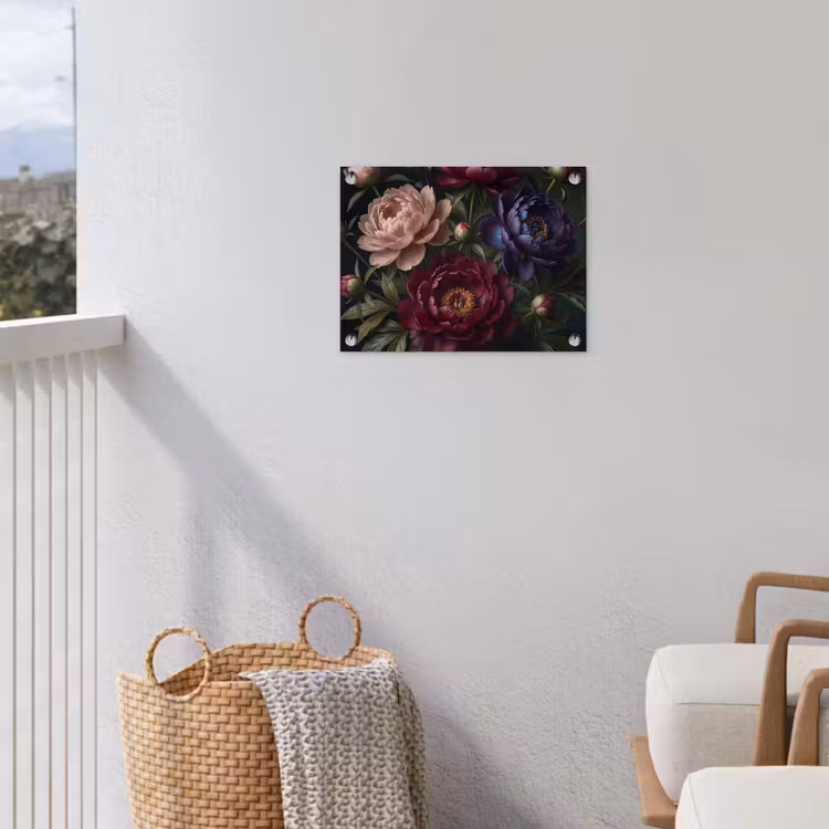 Bloemen - Boeket - Natuur - Modern - Donker tuinposter los doek klein -sfeer8