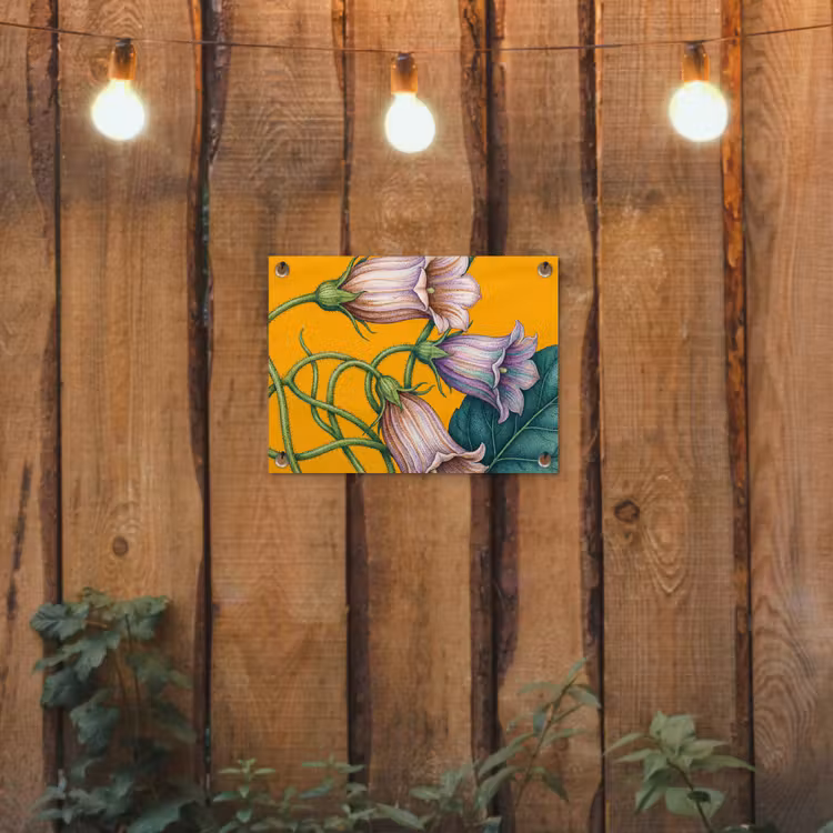 Gartenposter - Blumen – Botanik – Gelb - Bloemen - Botanisch - Geel tuinposter los doek klein