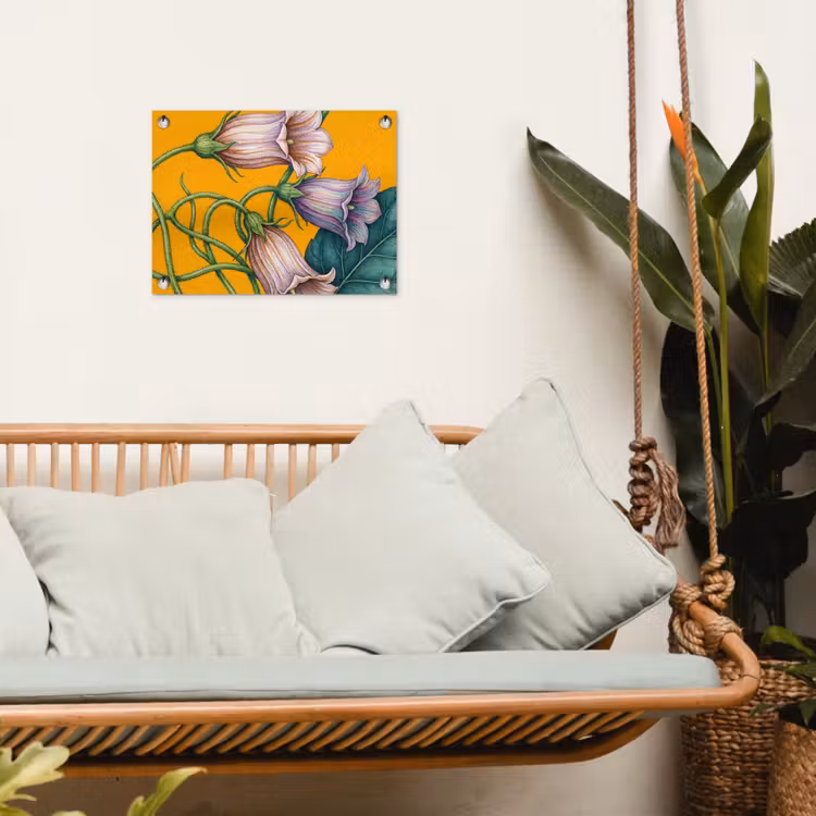Gartenposter - Blumen – Botanik – Gelb - Bloemen - Botanisch - Geel tuinposter los doek klein