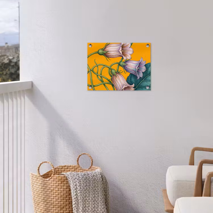 Gartenposter - Blumen – Botanik – Gelb - Bloemen - Botanisch - Geel tuinposter los doek klein