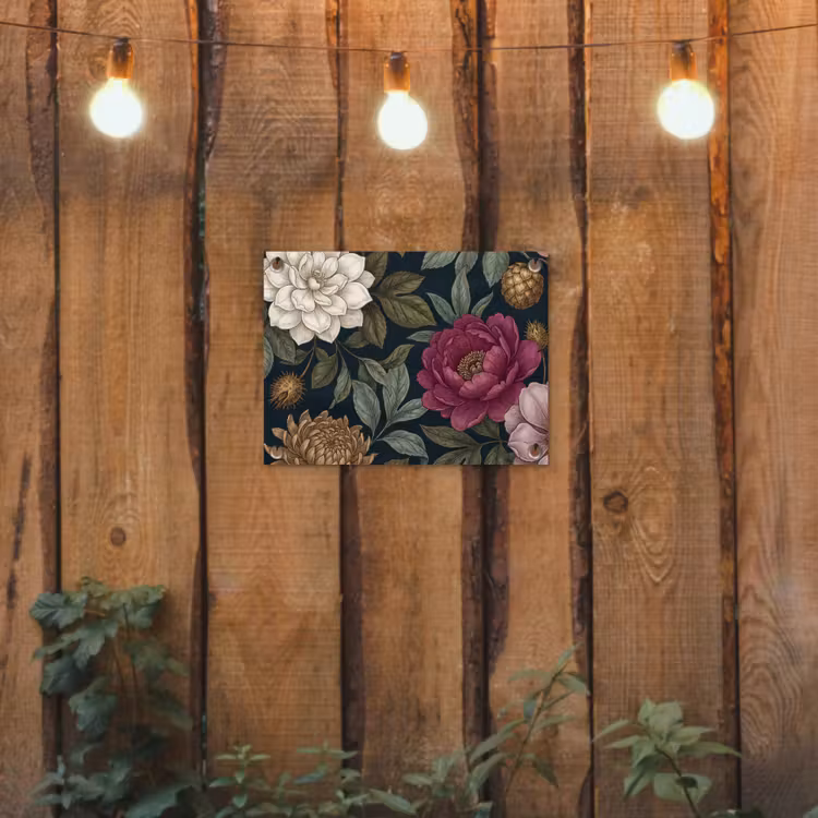 Bloemen - Botanisch - Illustratie - Donker - Vintage tuinposter los doek klein -sfeer1
