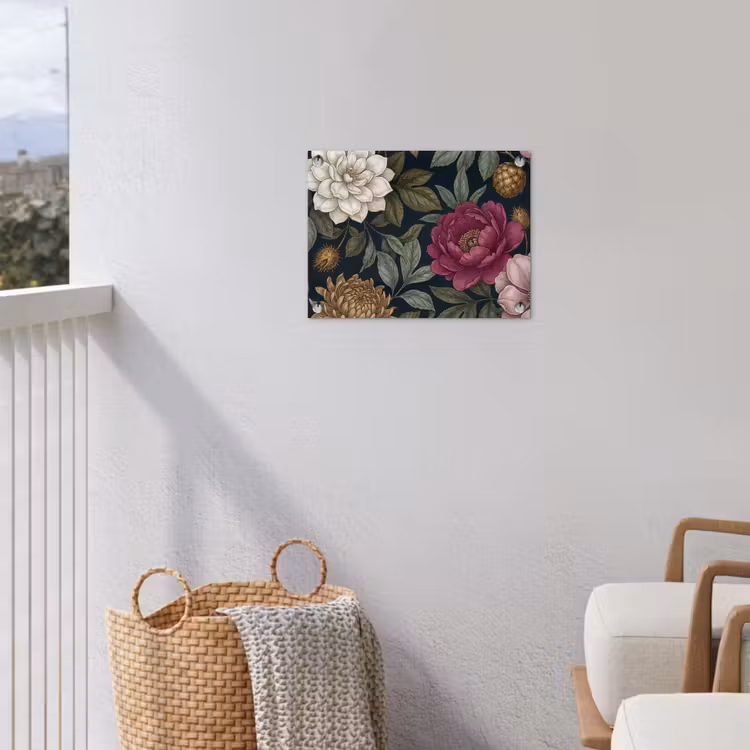 Bloemen - Botanisch - Illustratie - Donker - Vintage tuinposter los doek klein -sfeer8