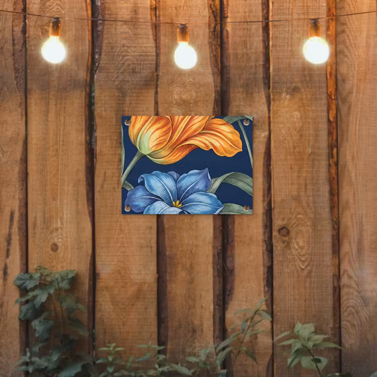 Gartenposter - Blumen – Botanik – Muster - Bloemen - Botanisch - Patroon tuinposter los doek klein