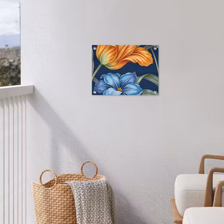 Gartenposter - Blumen – Botanik – Muster - Bloemen - Botanisch - Patroon tuinposter los doek klein