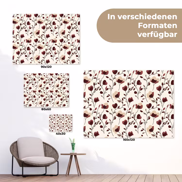 Bloemen - Botanisch - Bordeaux tuinposter los doek klein 239 -Xsfeer9_DE
