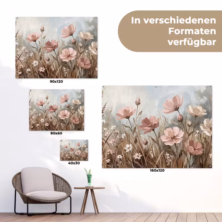 Bloemen - Botanisch - Schilderij - Pastel - Rustiek tuinposter los doek klein -Xsfeer9_DE