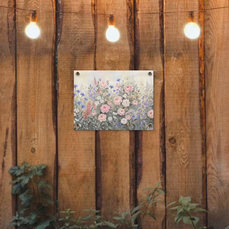 Bloemen - Tuin - Natuur - Kleurrijk tuinposter los doek klein -sfeer1