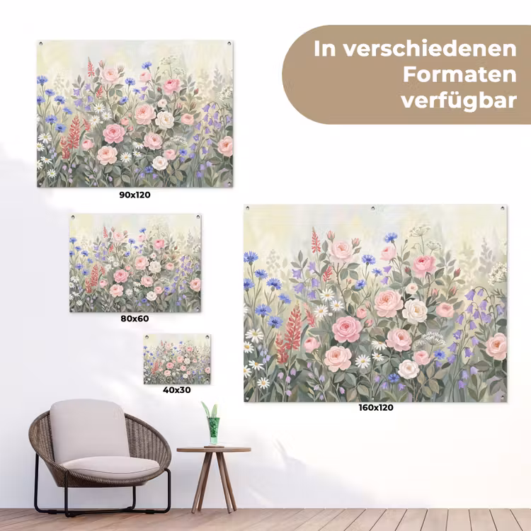 Bloemen - Tuin - Natuur - Kleurrijk tuinposter los doek klein -Xsfeer9_DE
