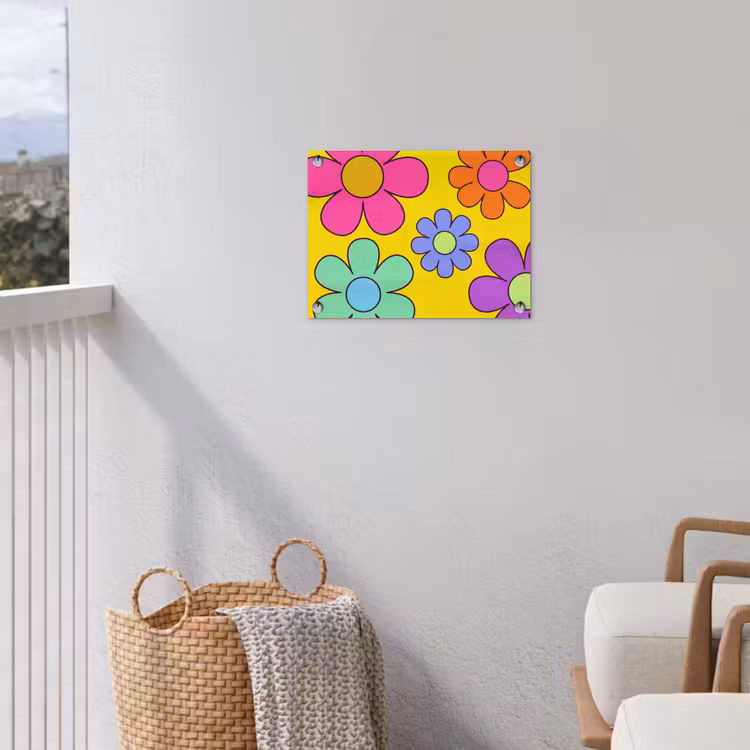 Bloemen - Illustratie - Kleurrijk tuinposter los doek klein -sfeer8