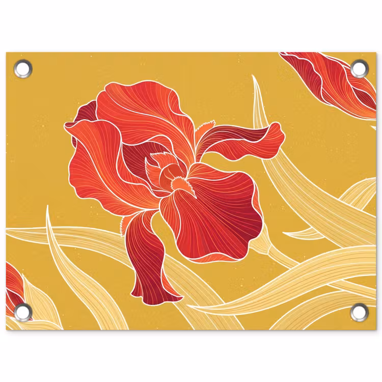 Gartenposter - Blumen – Illustration – Rot - Bloemen - Illustratie - Rood tuinposter los doek klein