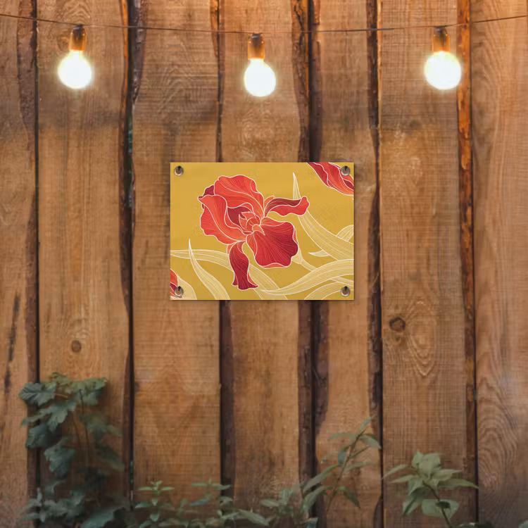 Gartenposter - Blumen – Illustration – Rot - Bloemen - Illustratie - Rood tuinposter los doek klein