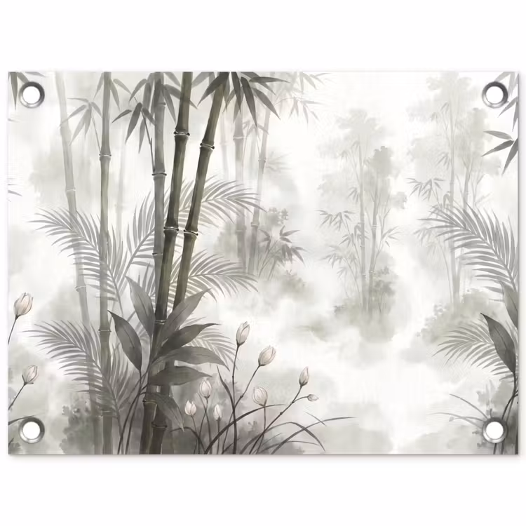 Bloemen - Knop - Tuin - Illustratie - Wit tuinposter los doek klein -3d