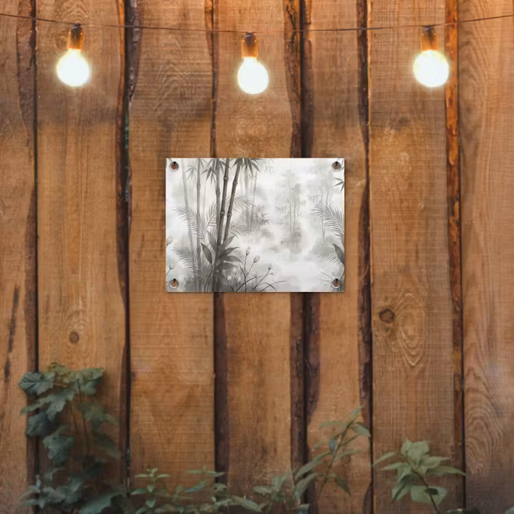 Bloemen - Knop - Tuin - Illustratie - Wit tuinposter los doek klein -sfeer1