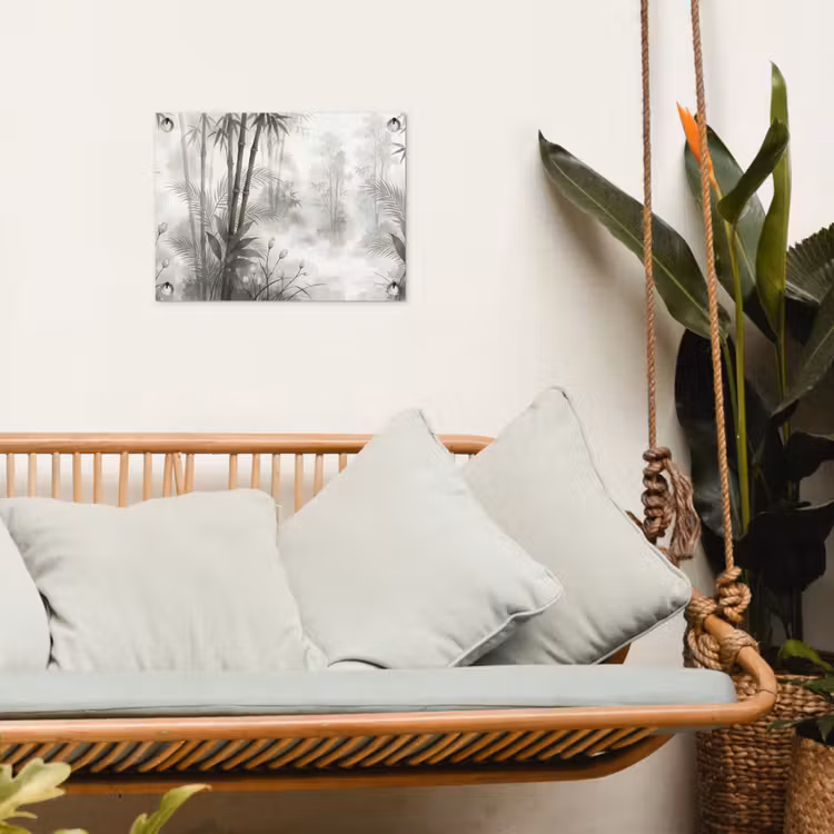 Bloemen - Knop - Tuin - Illustratie - Wit tuinposter los doek klein -sfeer7