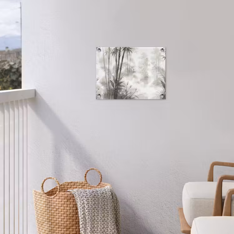 Bloemen - Knop - Tuin - Illustratie - Wit tuinposter los doek klein -sfeer8