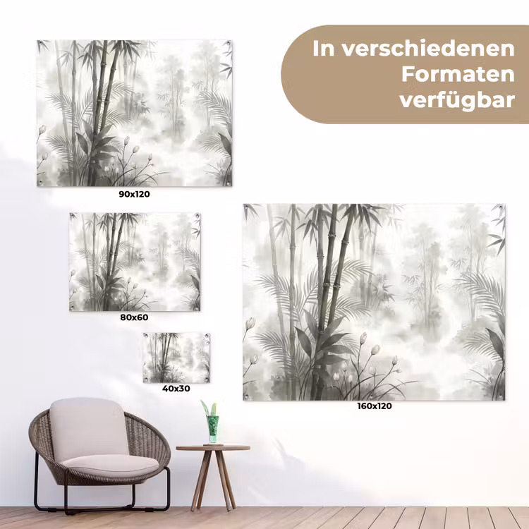Bloemen - Knop - Tuin - Illustratie - Wit tuinposter los doek klein -Xsfeer9_DE