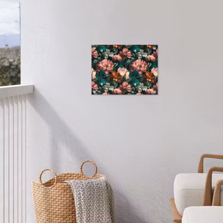 Bloemen - Schilderachtig - Patroon - Roze tuinposter los doek klein 239 -sfeer8