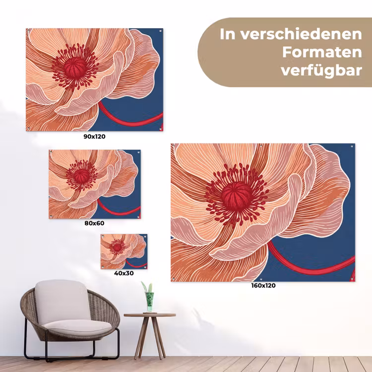 Gartenposter - Blumen – Modern – Abstrakt - Bloemen - Modern - Abstract tuinposter los doek klein