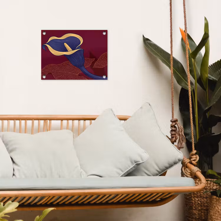 Gartenposter - Blumen – Modern – Lila - Bloemen - Modern - Paars tuinposter los doek klein