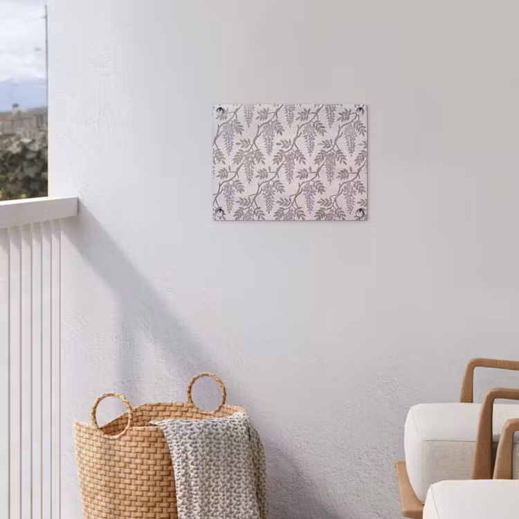 Bloemen - Mozaïek - Natuur - Patroon - Paars tuinposter los doek klein -sfeer8