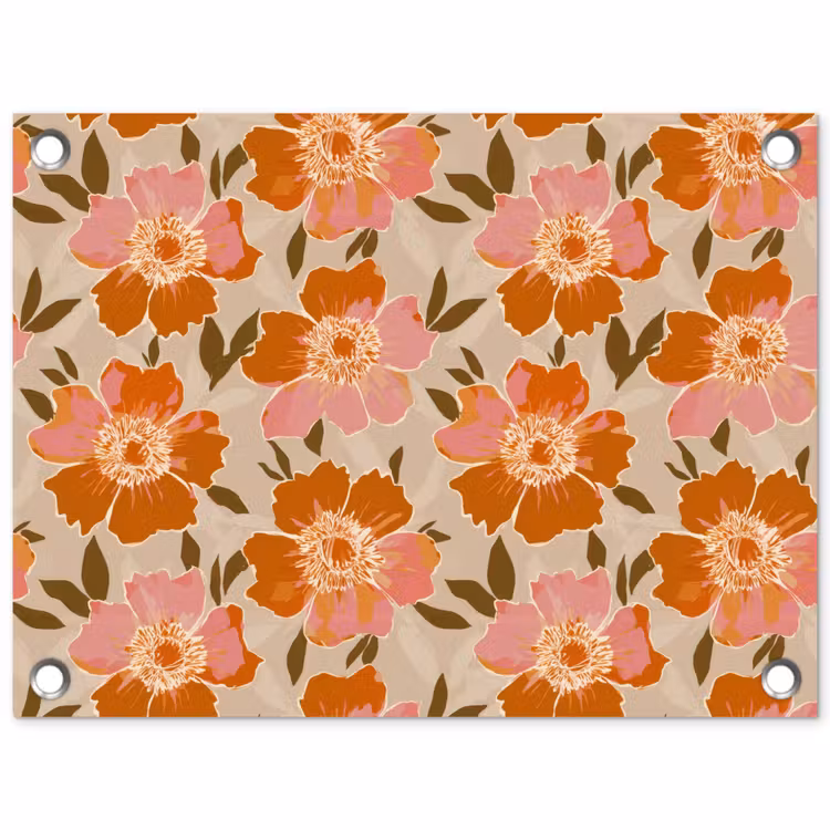 Bloemen - Motief - Retro tuinposter los doek klein 239 -3d