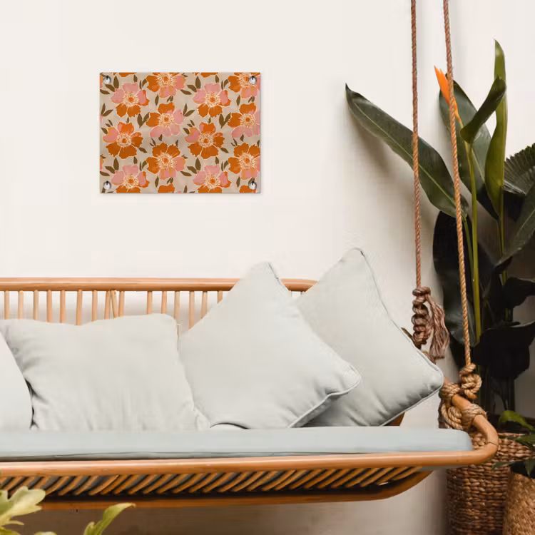 Bloemen - Motief - Retro tuinposter los doek klein 239 -sfeer7