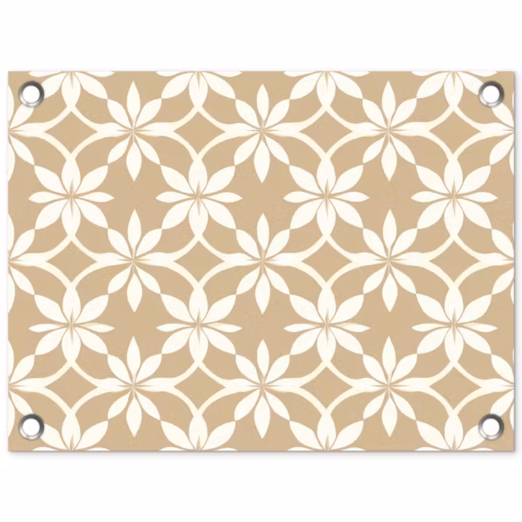 Bloemen - Patroon - Beige tuinposter los doek klein 239 -3d