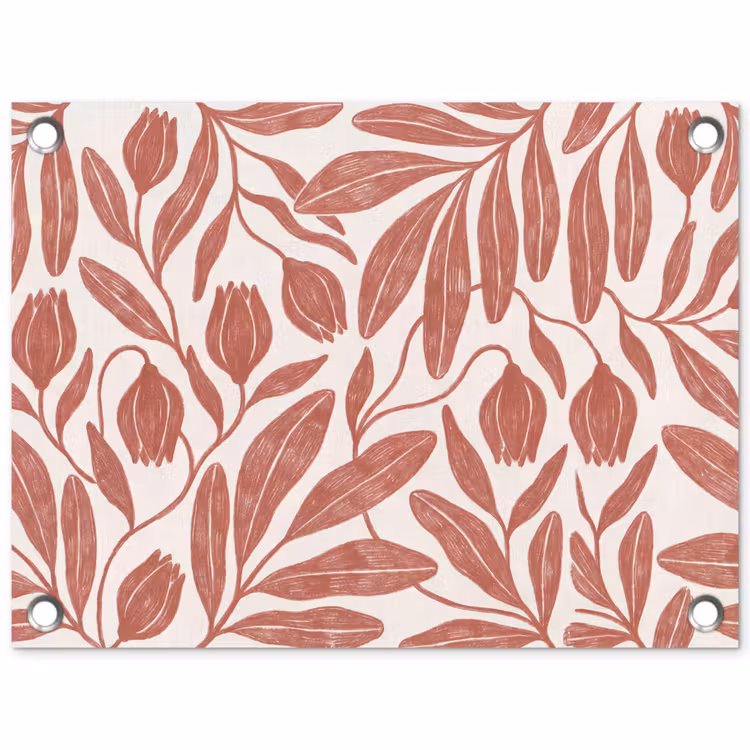 Bloemen - Patroon - Modern - Natuur - Bruin tuinposter los doek klein -3d